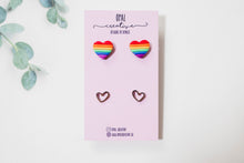 Load image into Gallery viewer, Rainbow Heart 2 Stud Pack
