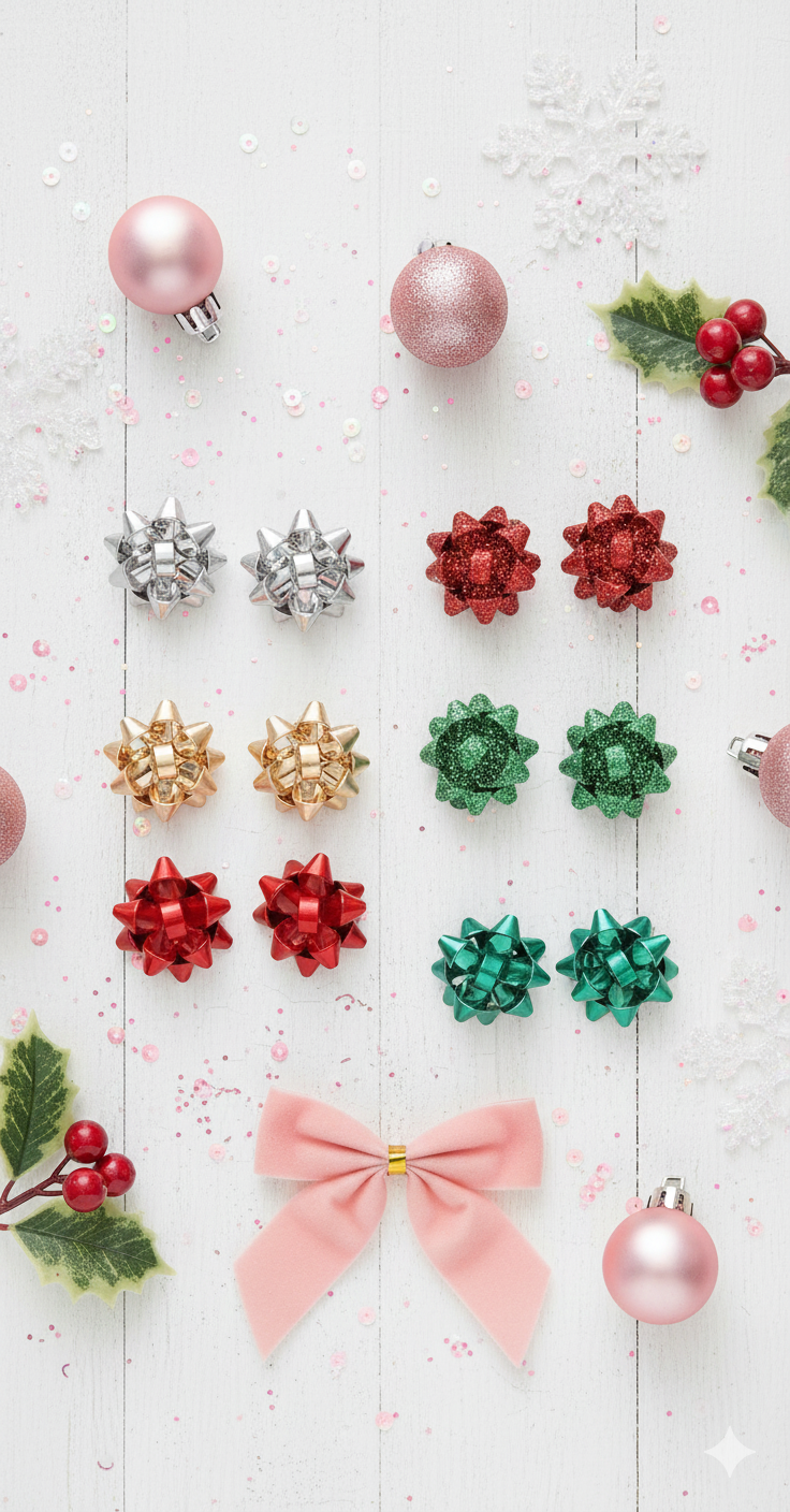 Festive Bow Single Studs