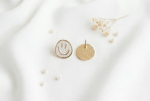 Load image into Gallery viewer, Smiley Gold Studs
