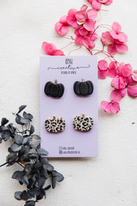 Black and Leopard Pumpkin 2 Stud Pack