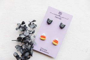 Cat and Candy Corn 2 Stud Pack