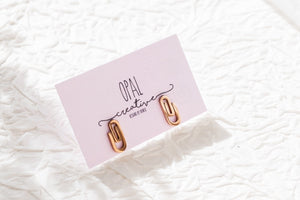 Paperclip Single Stud Pack - Rose Gold